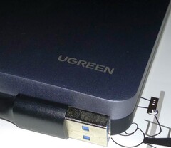 UGREEN USB C 2.5&#039;&#039; hard drive enclosure and USB cable (Source: Own)