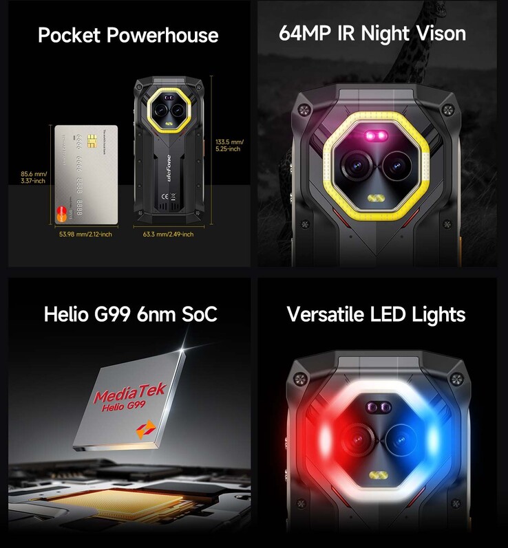The Armor Mini 20 has night vision camera and specialized lighting (Image source: Ulefone)