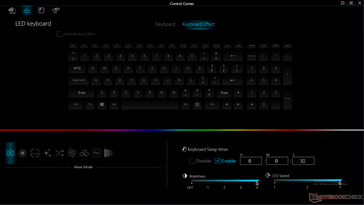 Per-key RGB keyboard lighting effects