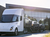 Tesla also teased the Cybertruck on the back of its Semi, indicating that perhaps some deliveries will happen via the electric hauler. (Image source: Tesla)