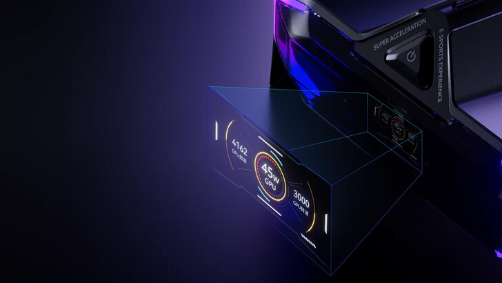 Dedicated display for real time CPU and GPU info (Image source: Acemagic)