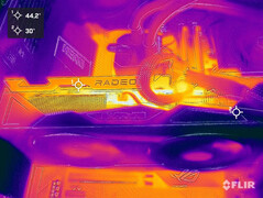 The Sapphire Nitro+ Radeon RX 6650 XT during the stress test