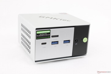 Front: USB-C 4.0 w/ DisplayPort 1.4 + Power Delivery 3.0 (40 Gbps), 2x USB-A 3.2 (10 Gbps), OcuLink (PCIe4 x4), 3.5 mm headset, Power button