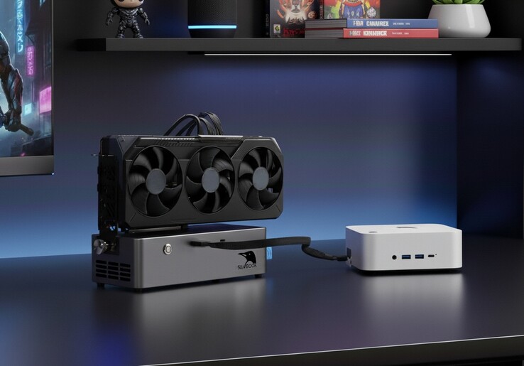 The Slimbook One mini PC supports OCuLink-based eGPU setups for additional GPU grunt. (Image source: Slimbook)
