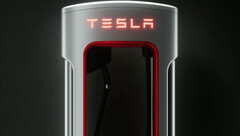 Leaked Magic Dock Supercharger with CCS adapter (image: Tesla)