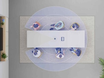 Individuals at a table can be captured with video. (Image source: Logitech)
