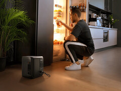 EcoFlow’s Delta 3 1000 Air power station (pictured next to a man, fridge and kitchen) is now available in the US. (Image source: EcoFlow)