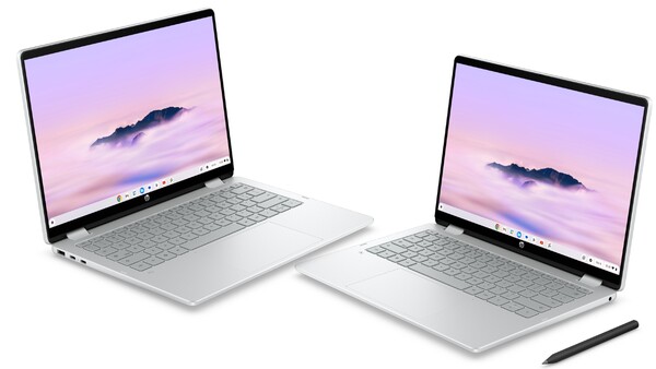 The 2026 HP Chromebook Plus x360 14 has stylus support. (Image source: HP)