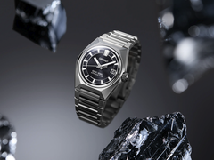 The King Seiko HKF003 with a stylized background.