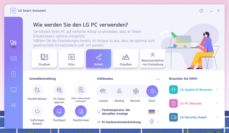 LG Gram smart assistant power management