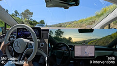 Tesla FSD fared well against Mercedes (image: Whole Mars/YT)