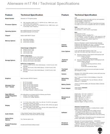 Alienware m17 R4 - Specifications. (Image Source: Dell)