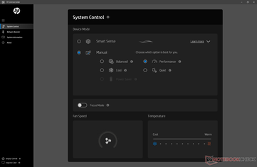 Annoyingly, HP Command Center shows fan speed but you can't actually adjust it