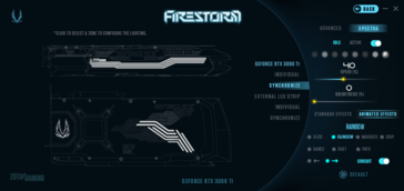 Zotac FireStorm - RGB effects and lighting zones