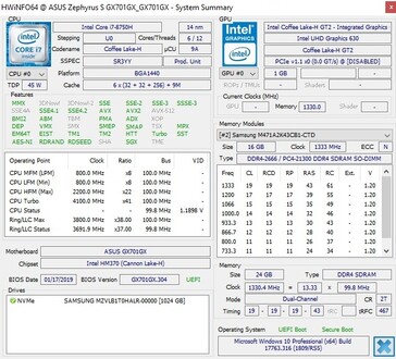 Asus Zephyrus S GX701GX HWiNFO