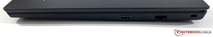 Right side: USB-A 2.0, Gigabit-Ethernet, Kensington Security Slot