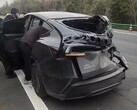 A 2025 Tesla Model Y proves its sturdiness in a crash in China (Image source: Aron Li n X)