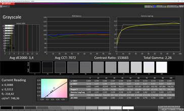Grayscale (color mode Standard, color temperature Standard, target color space sRGB)