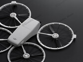 The DJI Flip compact drone reportedly measures 136×62×165 mm when folded and expands up to 233×280×79 mm. (Image source: @Quadro_News on X/Twitter)