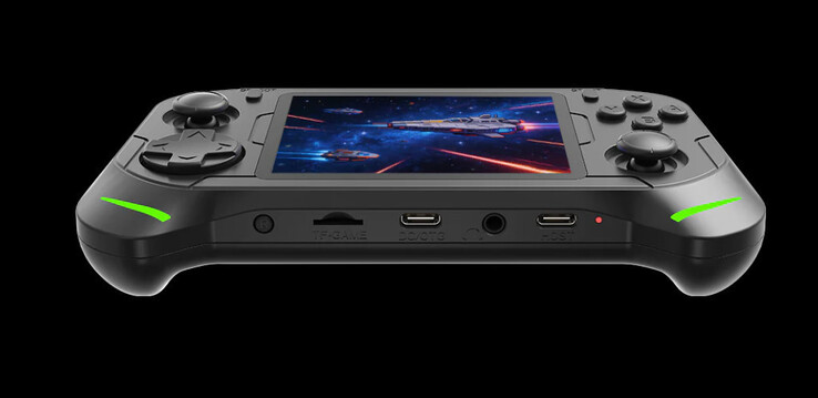 Bottom: Reset, microSD card slot, USB-C (DC/OTG), 3.5 mm audio, USB-C (for controllers)