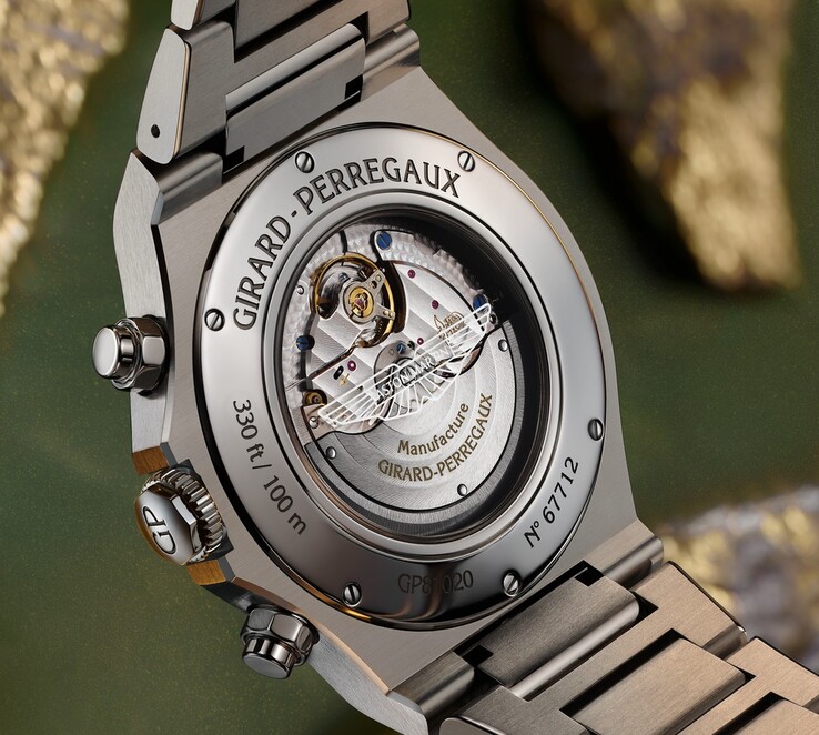 The Girard-Perregaux Laureato Chronograph Aston Martin Edition offers a 46-hour power reserve (Image source: Girard-Perregaux)