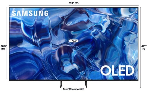 The dimensions of the 77-inch version of the S89C OLED (Image: Samsung)