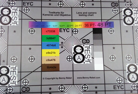 A photo of our test chart