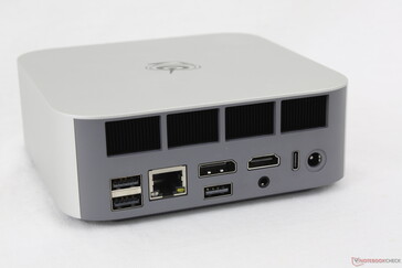 Rear: USB-A 3.2 (10 Gbps), USB-A 2.0 (480 Mbps), RJ-45 (2.5 Gbps), DisplayPort 1.4 (4K@144), USB-A 2.0 (480 Mbps), HDMI 2.1 (4K@120), 3.5 mm headset, USB-C 4.0 w/ DisplayPort + Power Delivery (40 Gbps), AC adapter
