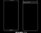 The P20 baseline model will have an 18:9 display and a horizontally aligned tri-camera setup (Source: Weibo)