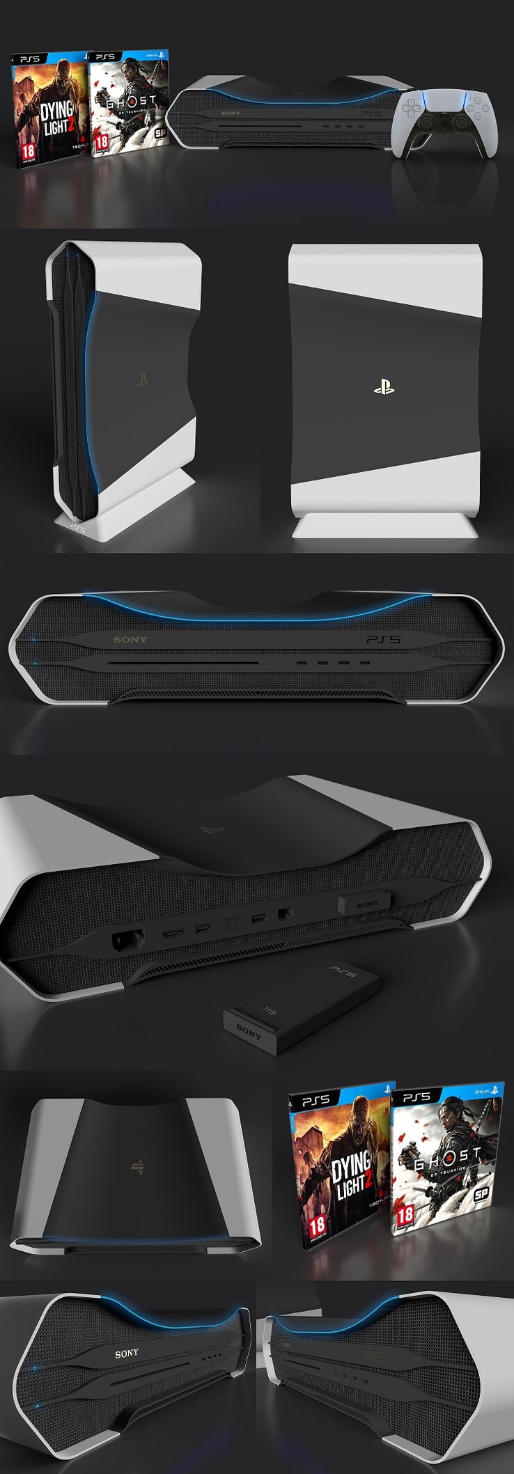 Fan-made PS5 concept designs. (Image source: Reddit - u/ruddi2020)