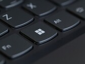 Close-up of a computer keyboard with the Windows key