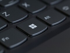 Close-up of a computer keyboard with the Windows key