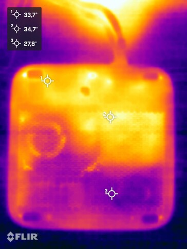 Surface temperature during the stress test stress test (bottom view)