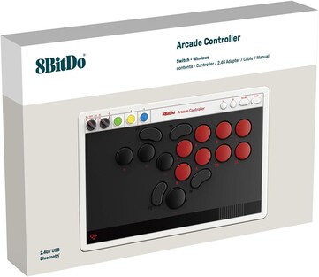 The 8BitDo Arcade Controller for Switch and Windows has four customizable buttons. (Image source: 8BitDo)