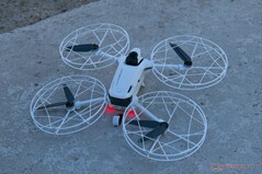 The propeller guards increase the weight to over 300 grams