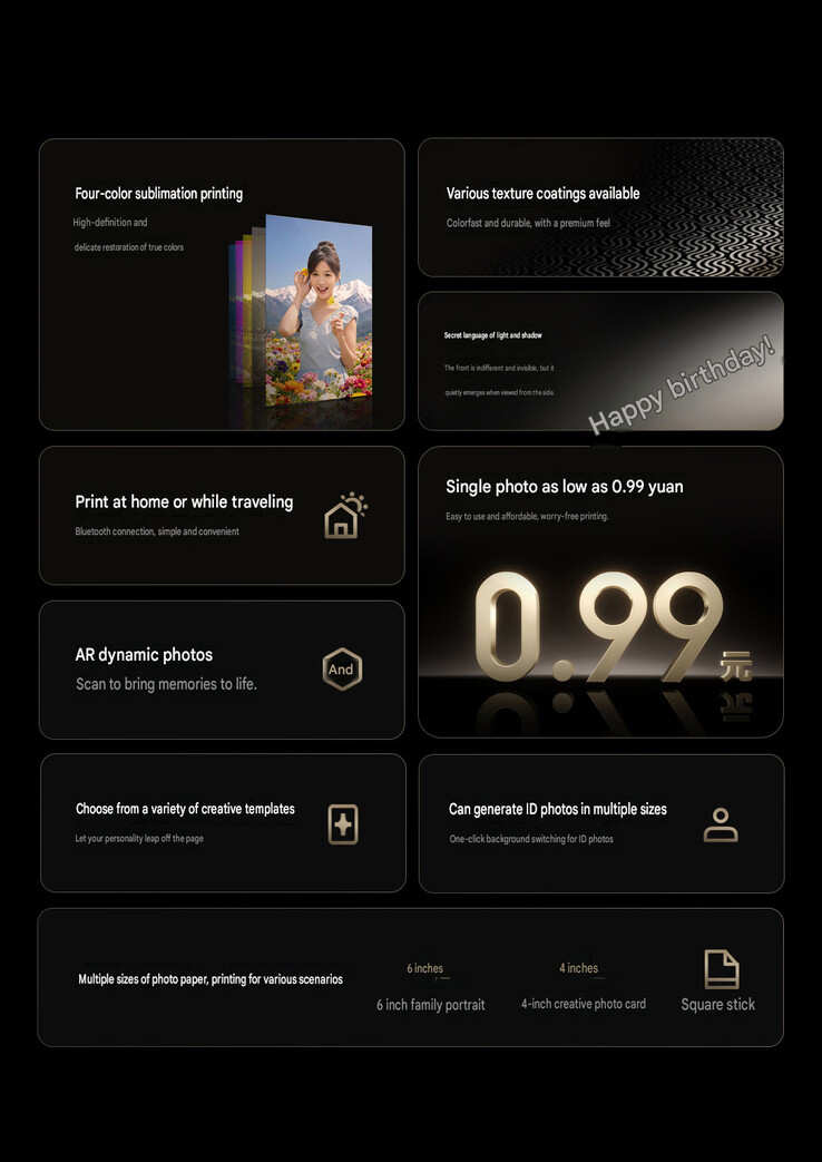 Core highlights of the Desktop Photo Printer 2 (machine translated)