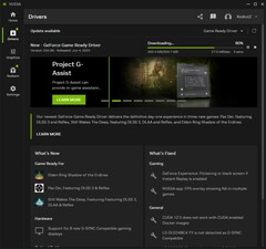 Nvidia GeForce Game Ready Driver 555.99 downloading in Nvidia app (Source: Own)