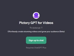 Pictory GPT for Videos available for ChatGPT Plus (Source: Own)