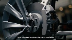 Only one of the new Model Y brake cylinders is controlled by the driver (Image source: Tesla/X)