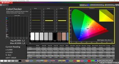 CalMAN ColorChecker (Display-P3 profile, P3 target color space)