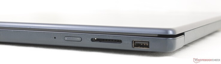 Right: OneKey Recovery, Power button, SD card reader, USB-A (5Gbps)