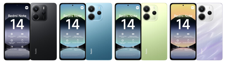 Xiaomi will offer the Redmi Note 14 4G in at least four colours. (Image source: Paras Guglani - edited)