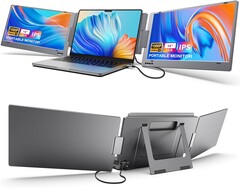 14-inch KYY triple screen extender addresses one of the main flaws of using multiple external monitors (Source: Amazon)