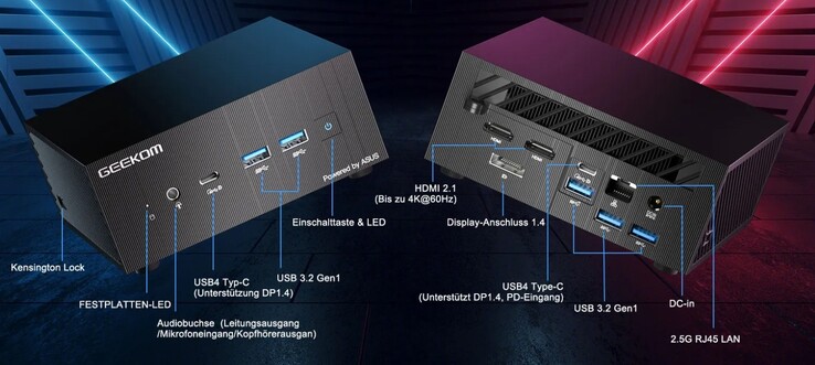 The Geekom AS 6's external ports (source: Geekom)