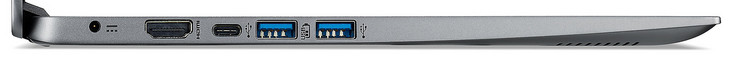 Left side: power port, HDMI, 3x USB 3.1 Gen 1 (1x Type C, 2x Type A)