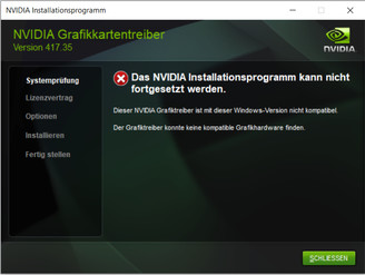 The current Nvidia driver cannot be installed