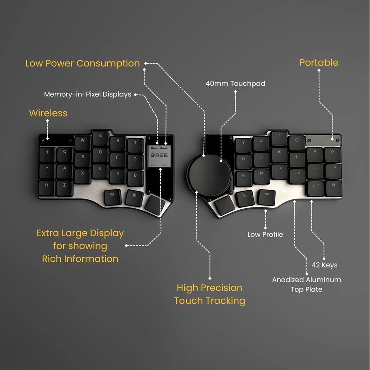 Beekeeb Toucan wireless portable ergonomic keyboard. (Image source: Beekeeb)