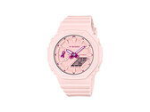 A ribbon-shaped small hand at nine o'clock is the only campaign marking on the all-pink watch.