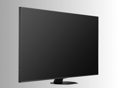 Front view of discounted Hisense U8QG Mini LED TV is shown at angle (Image source: Hisense)