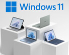 The newly discovered local account bypass trick for Windows 11 is pretty straightforward and easy. Pictured: Windows 11 laptops (Image source: Microsoft - edited)